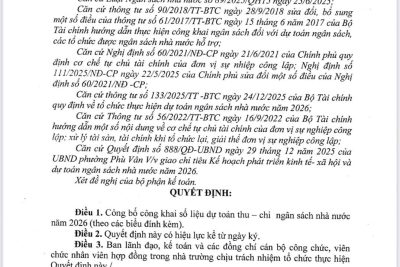 CÔNG KHAI DỰ TOÁN THU CHI CỦA TRƯỜNG TIỂU HỌC KIM BÌNH